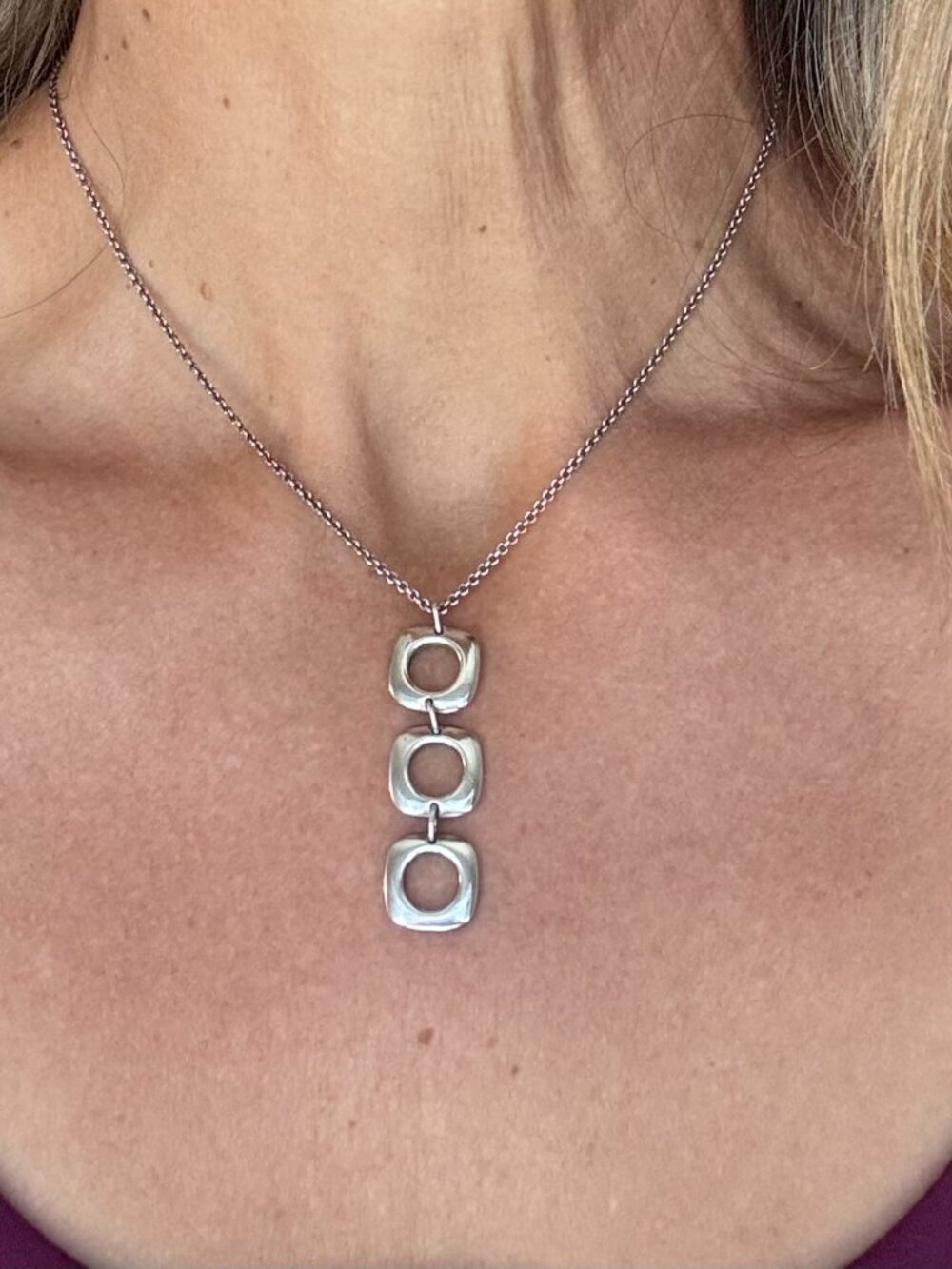 Tiffany and Co. Silver Square Necklace